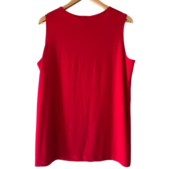 Quacker Factory Women’s Red Sparkle N’ Shine Tank Top - Picture 2 of 7